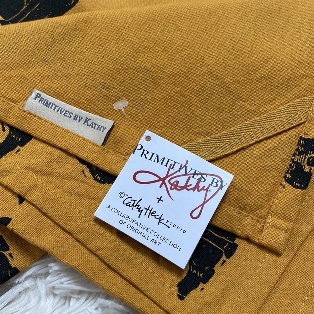 Primatives By Kathy Husky Kitchen Towel 💗 Mustard & Black - Picture 12 of 16